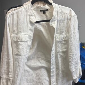 James Perse Size 2 White button down